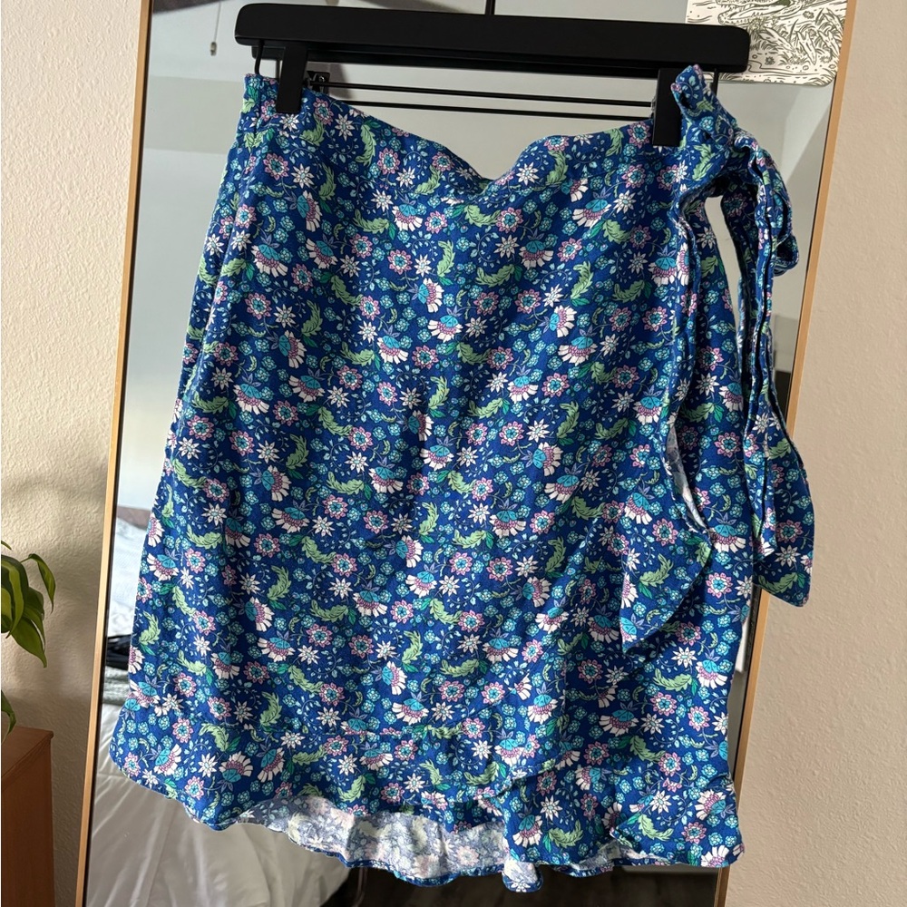 Loft linen wrap skirt